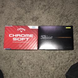 Brand New Titleist Pro V1 N Yellow And Callaway Chrome Soft Triple Track Golf Balls