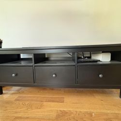 IKEA Black TV console with 3 Drawers