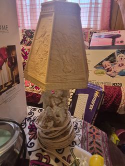 Decorative Resin Table Lamp with Figural Base