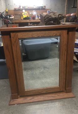 Wood pro solid wood mission style medicine cabinet with wood shelves