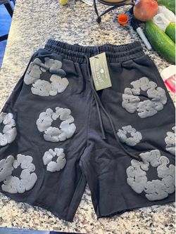 Denim Tears Cotton Wreath Sweat Shorts - Dark Grey