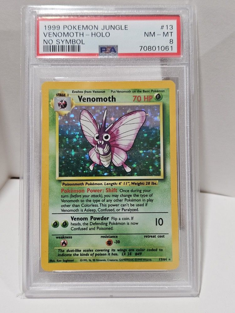 VENOMOTH JUNGLE NO SYMBOL PSA 8
