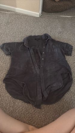 Cropped linen button up