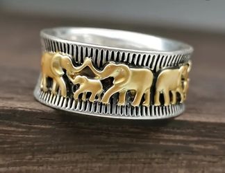 Zinc Alloy Elephant Versatile Ring