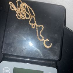 10k rope chain with pendant dk how thick 26 - 28 inches