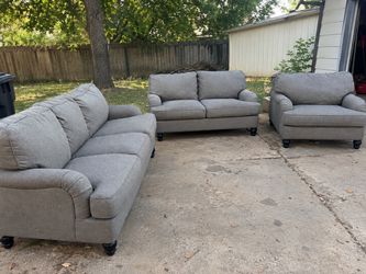 *Free delivery *Gray Fabric Sofa, Loveseat, and Chair Set