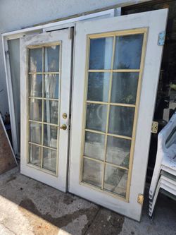 10-lite French doors (doors with 10 individual glass panels per door)