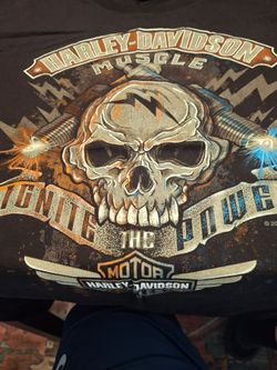 Harley-Davidson Men's Size XL Black T Shirt Skull Motorcycle Biker Rally