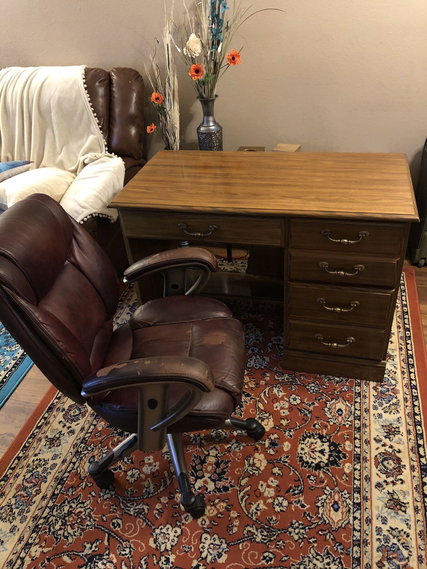 Office desk wood swivel chair height adjustable