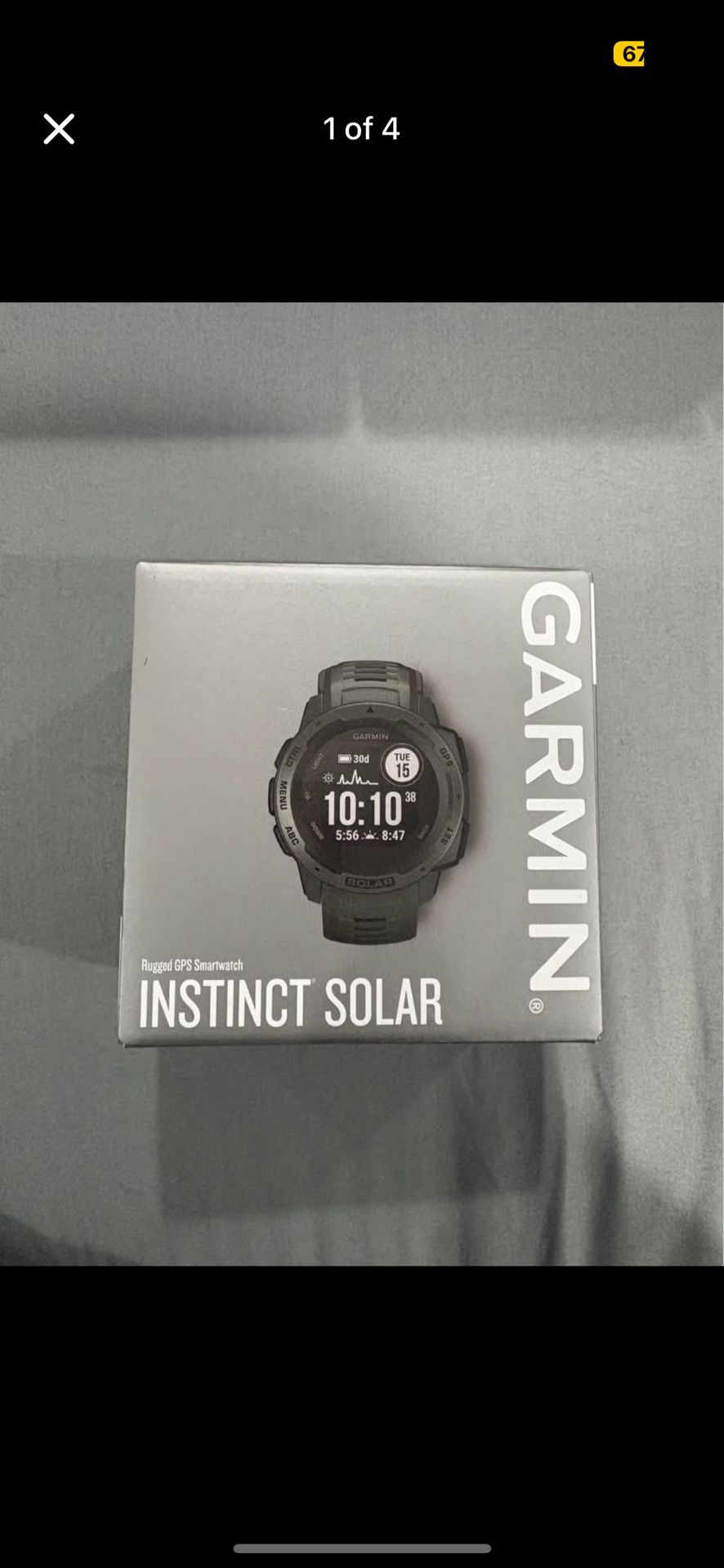 Garmin 010-02293-10 Instinct Solar, Rugged Outdoor Smartwatch with Solar Charging Capabilities, Buil