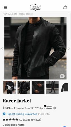 Thursday Boot Co. Racer Jacket – Black Matte
