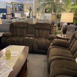 Brand New Brown Sofa And Loveseat Recliner 