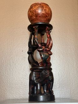 African Hand Carved Unity Pot 21”