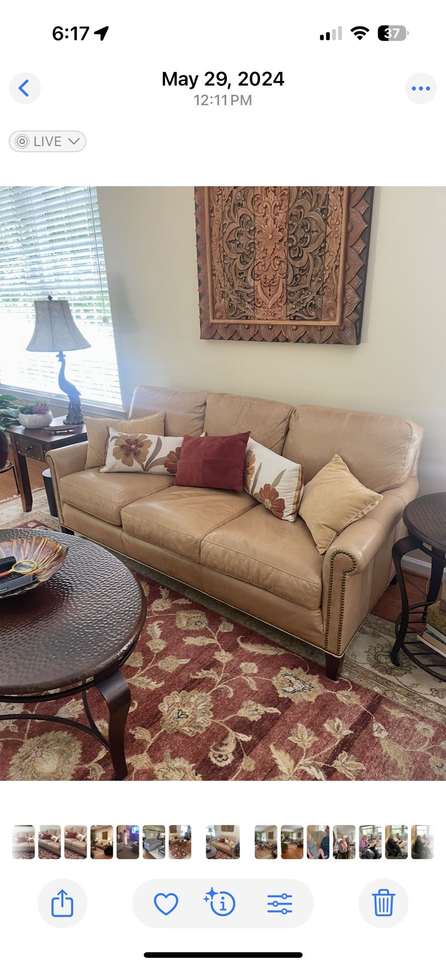 Beautiful Camel Leather Sofa 