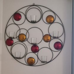 Decorative Metal Wall Candle Holder / Wall Sconce (Holds 9 Votives)