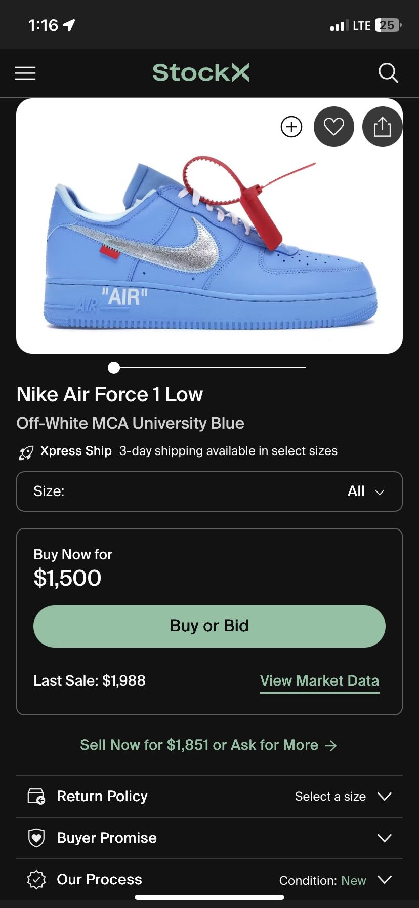 Off-White MCA University Blue