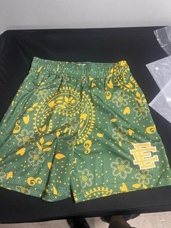 Eric Emanuel EE Paisley Mesh Shorts Green Gold