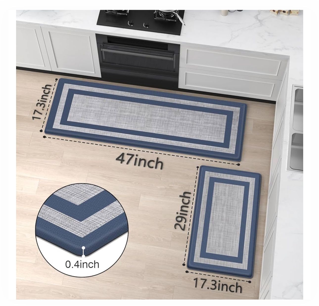 Kitchen Mat,LuxStep Kitchen Mats [2 PCS] Cushioned Kitchen Rugs Anti-Fatigue Floor Comfort Mat,Non-Slip Standing Desk Mat,Waterproof Kitchen Rug Set f