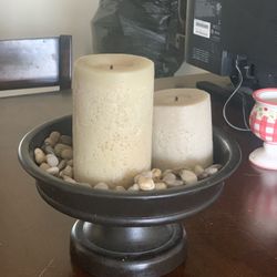 3 Candles / Rocks Centerpiece 