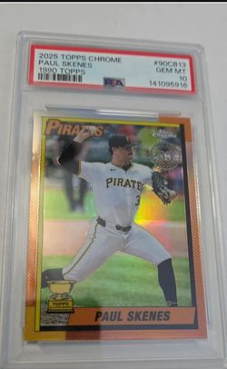 2025 TOPPS CHROME PAUL SKENES 💥PSA GEM MT 10💥 1990 TOPPS #90CB13