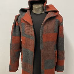 LCR Cardigan Sweater Coat Hoody Orange Classic Fit 