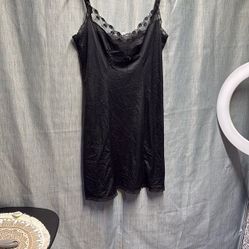Vintage Elegant Black Lace Slip Dress size large