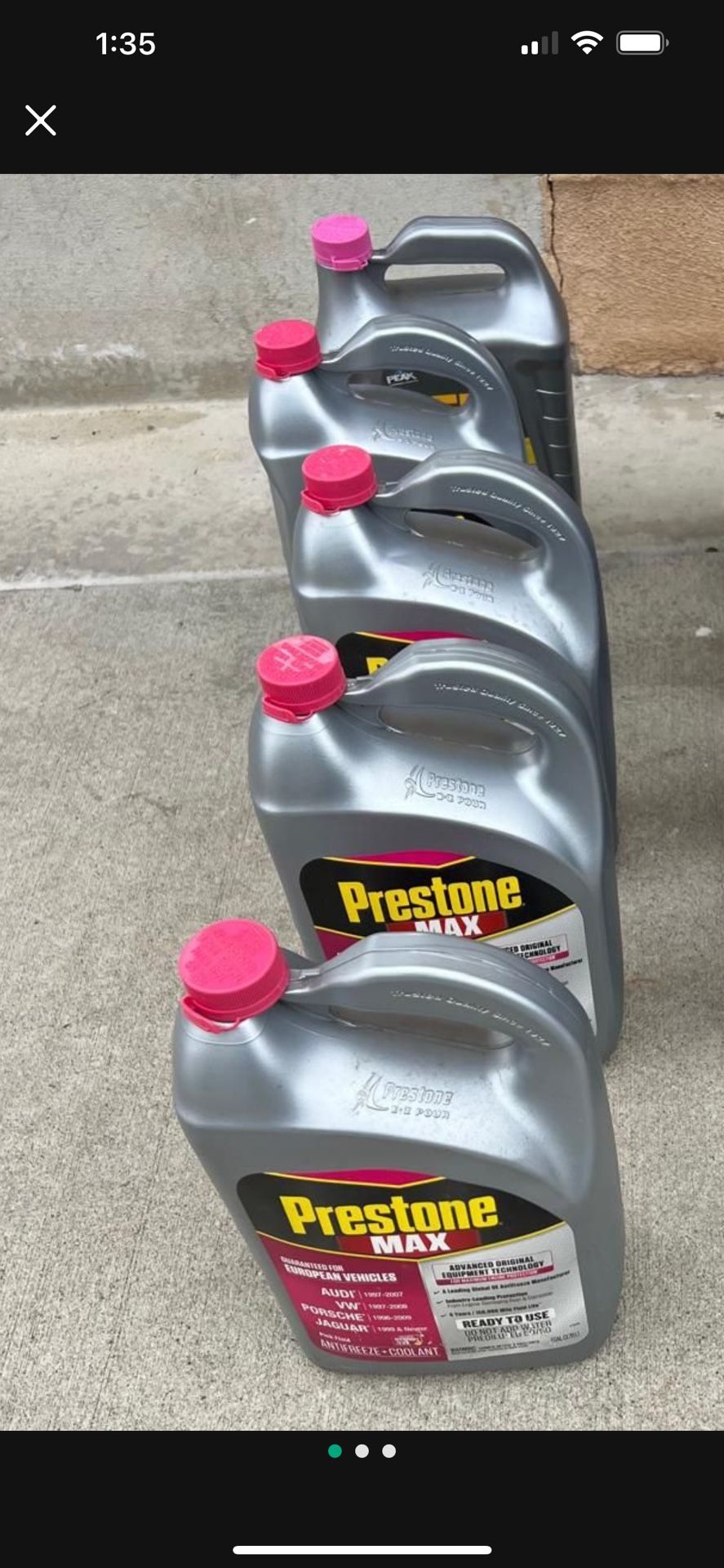 5 Prestone Max Antifreeze $15 Each