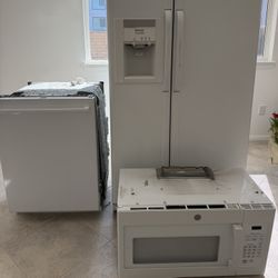 Over the range microwave and dishwasher
