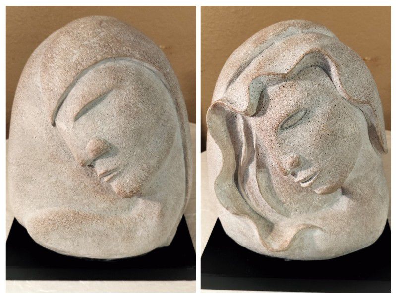 Mid Century Post Modern Paul Bellardo Double Face Sculpture, 1980, See Full Description 