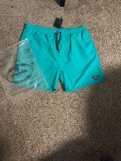 Teal Prada swimming shorts