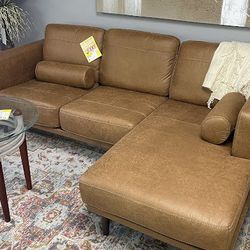 Couch Caramel /Smoke Reversible Sectional Sofa