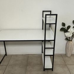White Desk With Black Legs