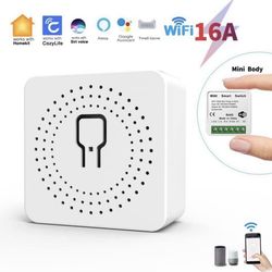 HomeKit WiFi Relay Switch, Smart Mini Relay Wireless Light Switch Remote Control Voice Control Outlet Timer Work with Siri, Alexa and Google Assistant