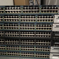 2x Cisco 3650 and 5x 3560x switches complete lot of 7 switches
