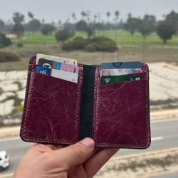 Handmade Full Grain Leather Wallet – Minimalist Card Holder