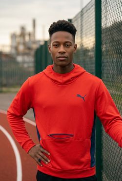 Puma Red Pullover Hoodie Kangaroo Pocket Keeps You Dry Size XL
