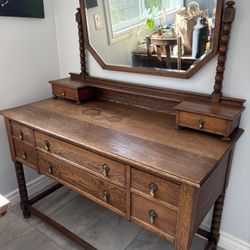 Antique Buffet With Beveled Mirror