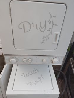 Whirlpool white stackable electric washer and dryer