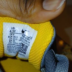 Yellow Nike Size 4.5 Used  2 Twice