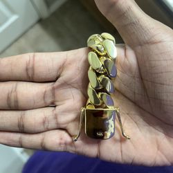 20MM 14K Miami Cuban Bracelet Size 7 