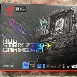 ASUS ROG Strix Z790-F Gaming WiFi 6E LGA 1700(Intel 14th&13th &12th Gen) ATX gaming motherboard(16 + 1 power stages,DDR5,four M.2 slots, PCIe 5.0,WiFi