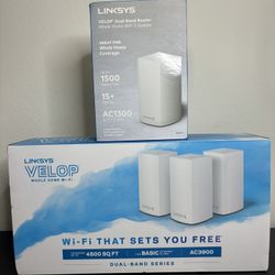 Linksys Velop Whole Home Wifi AC3900 and Linksys Dual Band Router AC1300