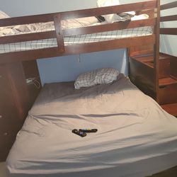 Bunk Bed Wood Full Bottom Twin Top 