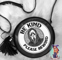 Shop Grim Girl Ghostface Be Kind Please Rewind Purse Crossbody Bag