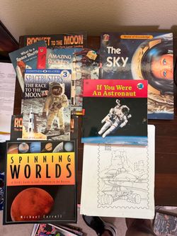 Kids School Aged Space Book Lot Astronauts, Rockets, Outer Space & More
