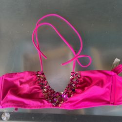Victorias Secret Bikini Top With Sequins. Large. 