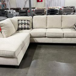 White 2 Piece Sectional Chaise 