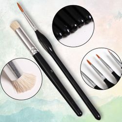 2-4 13-Piece Artist Brush Set | 10 Hog Bristle + 3 Nylon | Birch Wood & Aluminum Ferrules | Oil/Acrylic Painting | Professional Grade Artist Brushes