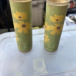 Vintage Frosted Pillar Candles