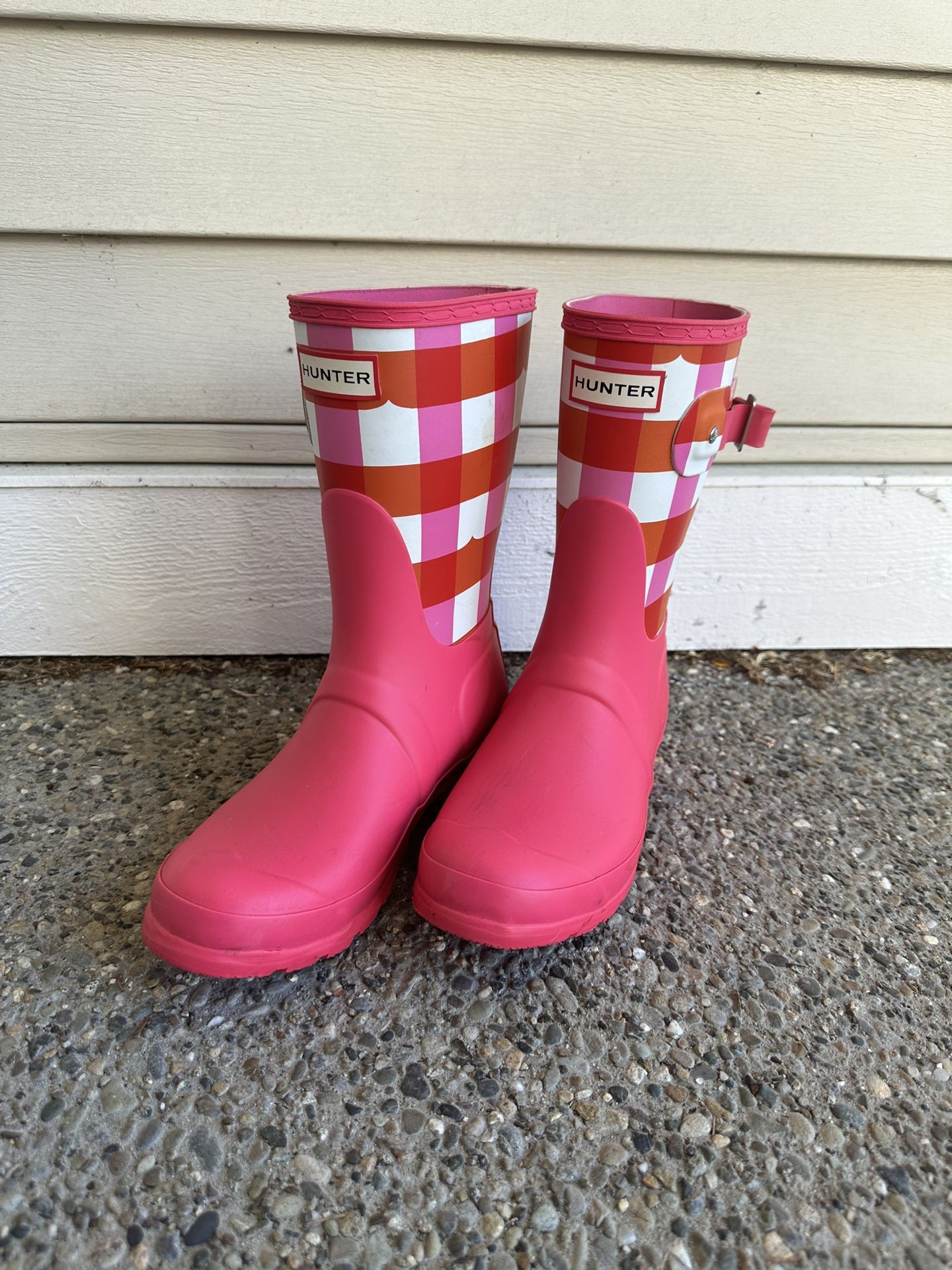 Hunter Rain boots.